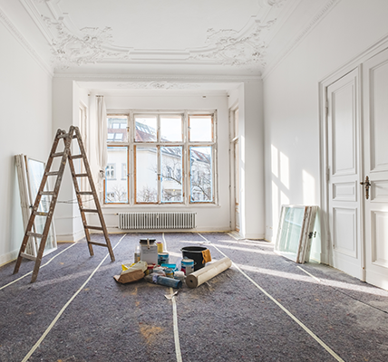beautiful vintage room under construction